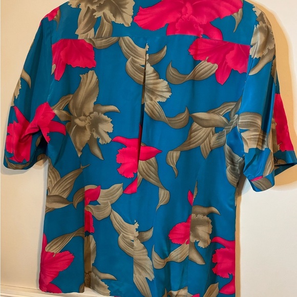 Vintage Paul Stanley Floral Blouse Size 14 | 100% Cotton | 80s Power Shoulder - Picture 9 of 13